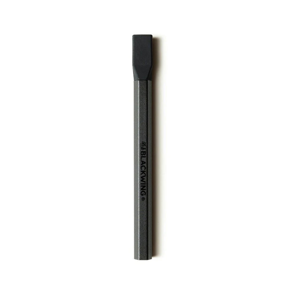 Breathe new life into those pencil nubs you've been saving and prolong the lifespan of your Blackwings with the Pencil Extender. The simple design allows the extender to slide into the clip of the existing Blackwing ferrule. The extender works with all Blackwing pencil models.
Each Blackwing Pencil Extender is made with machined aluminum and features a firm rubber tip to ensure a snug fit, making it feel like you’re holding a regular pencil.