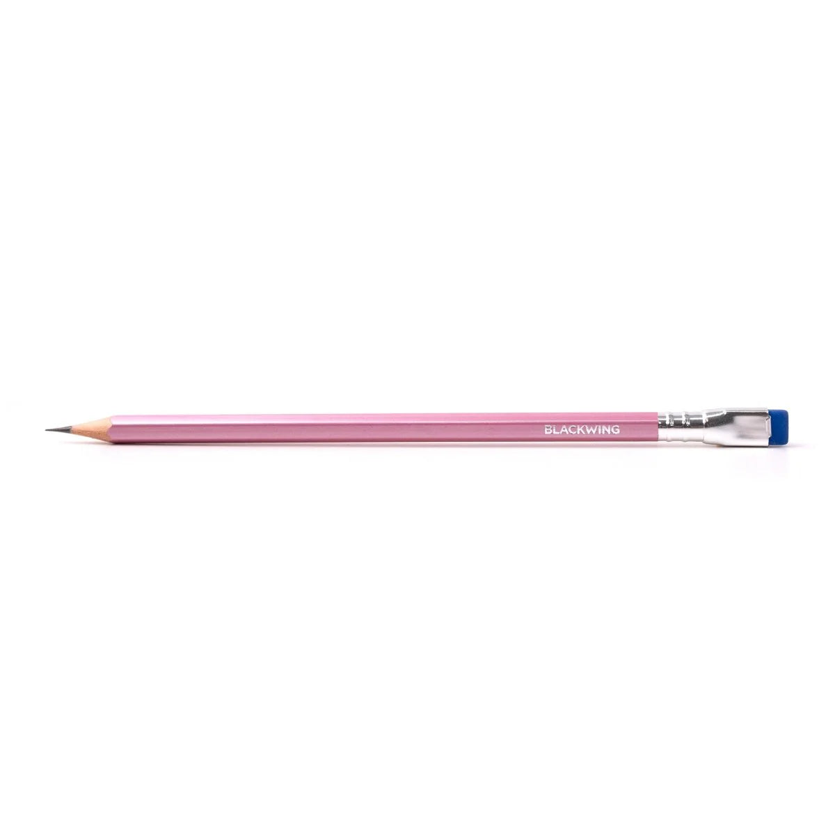 A favorite of calligraphers and illustrators, the Blackwing Pearl pencil includes a balanced and smooth graphite core that is softer than the graphite found in the Blackwing 602 but firmer than the graphite found in the Blackwing Matte. Perfect for daily writing, journaling, and sketching. Each pencil features a pearlescent white, pink, or blue finish, our iconic square Blackwing ferrule, and a replaceable eraser.
Blackwing Pearl pencils come in a 12-pack gift box that doubles as a pencil cup.