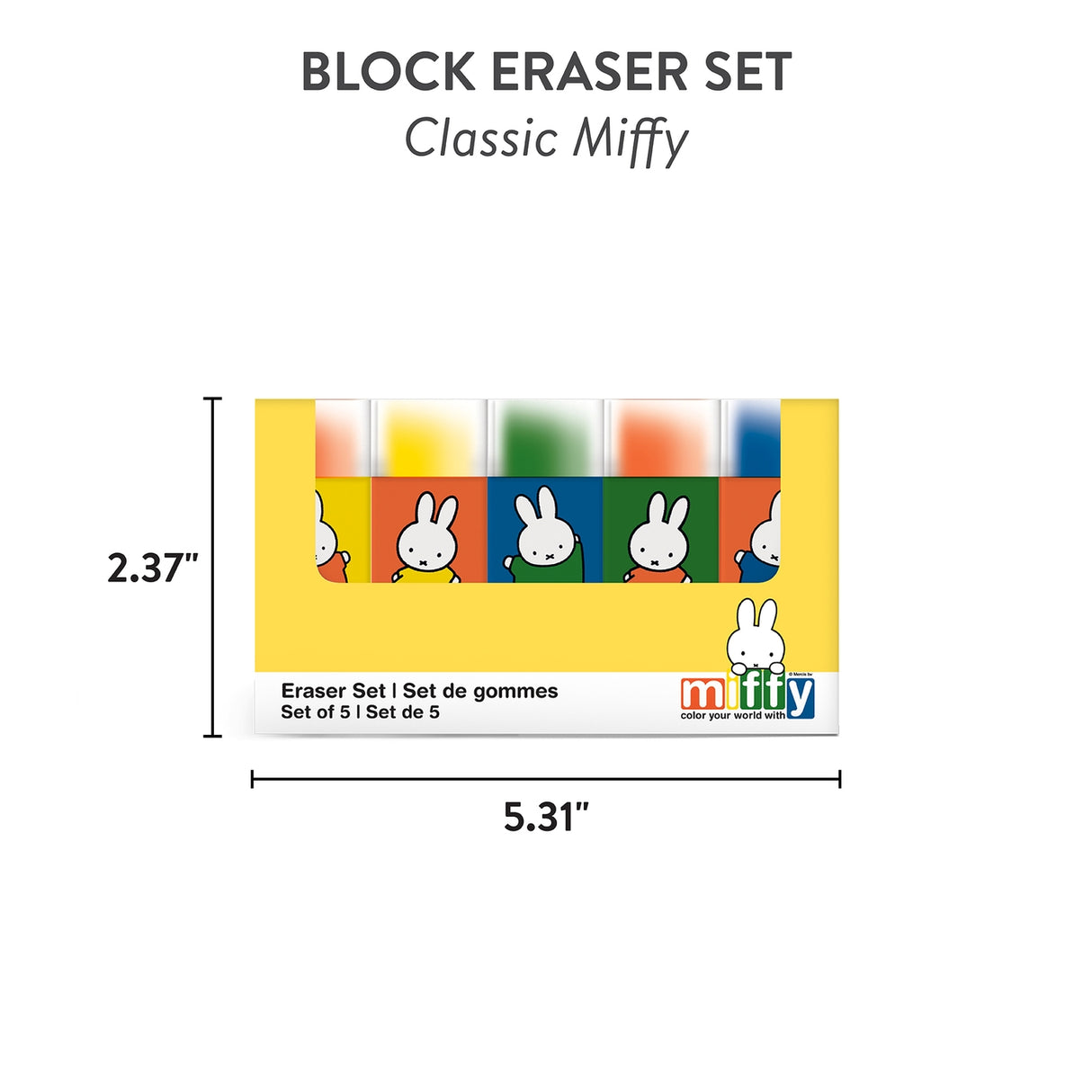Block Eraser Set Classic Miffy 5 Erasers in Paper