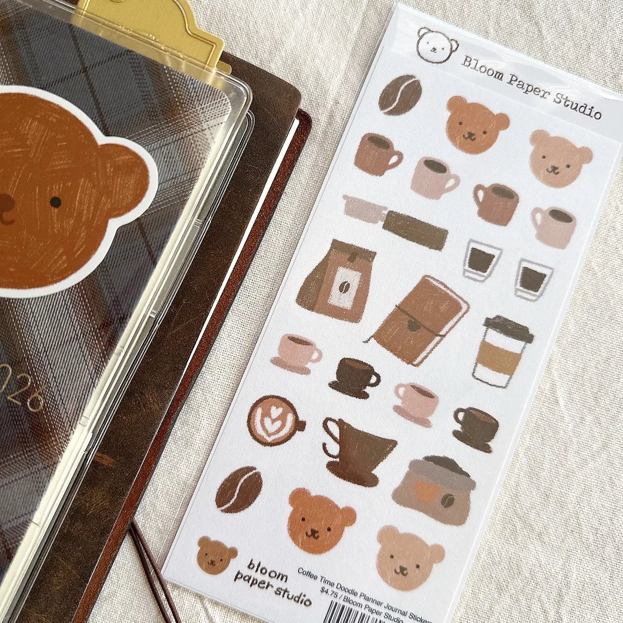 Beary cute doodles! These Bear character stickers are hand drawn by me and can be used on their own or in addition with any spread!
Made with:
- washi sticker paper
- 7"x3.27"
Note: Colors on screen may appear slightly different on paper. By purchasing, you have acknowledged reading this disclaimer.
