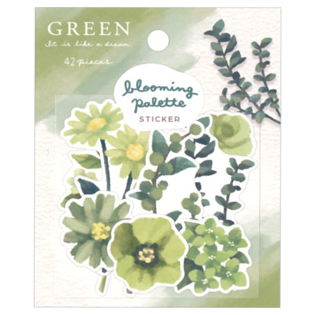 Blooming Palette Flake Sticker Green