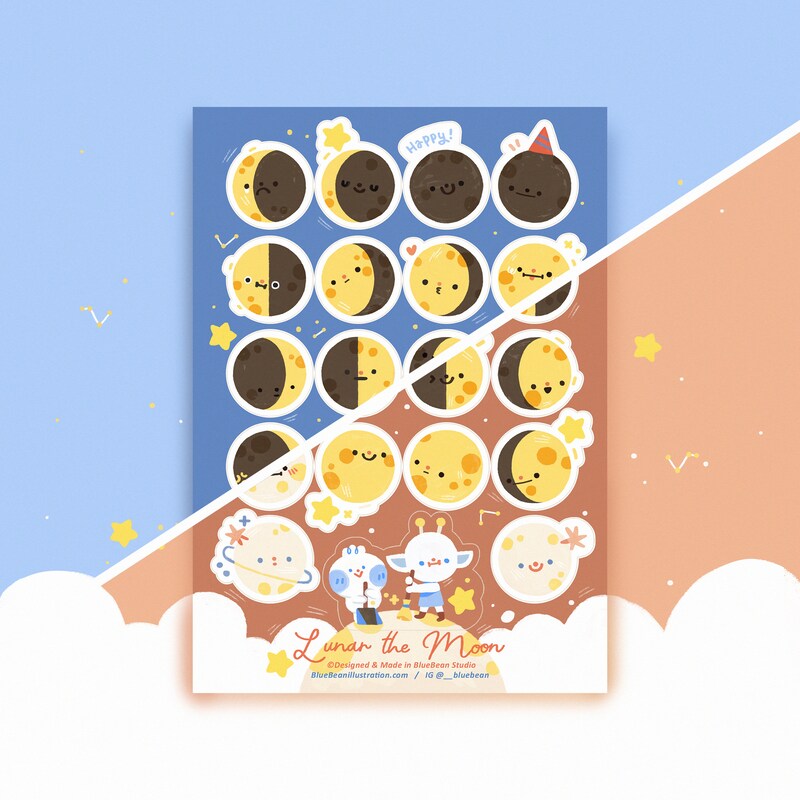 Here is where whimsical illustrations and delightful goodies come to life. Add a touch of artistry to your world.
Sticker sheer featuring artwork from Blue Bean Illustrations
Approximately 4.5in x 5.5in
Comes with one sticker sheet