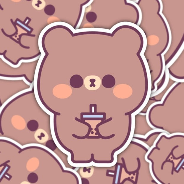 Boba Bear Waterproof Vinyl Sticker