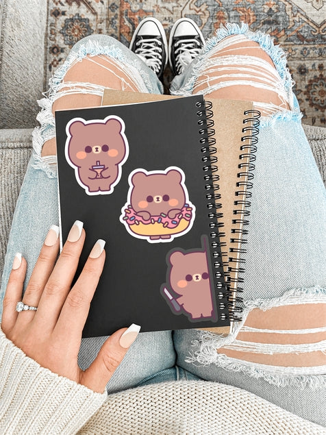 Adhesivo de vinilo impermeable del oso Boba