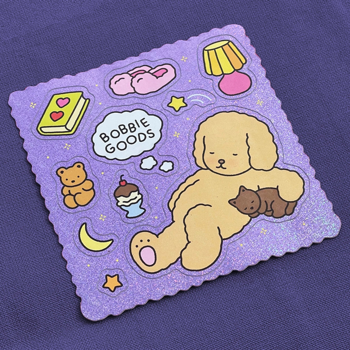 Bobbie Goods Sticker Sheet - Night Glitter
Goodnight . . . 💫
1 sticker sheet
10 individual stickers
5 x 5 "