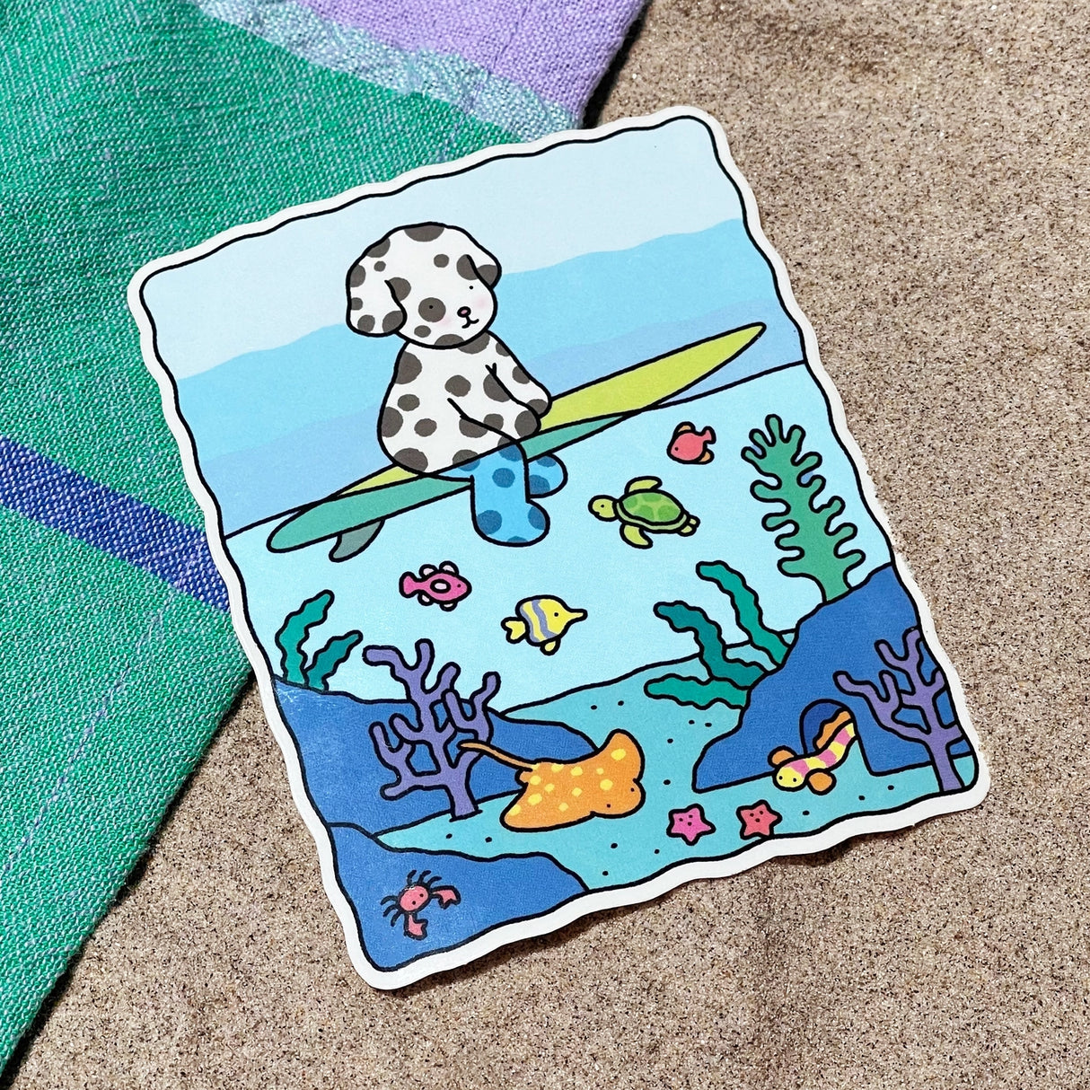 Bobbie Goods Vinyl Sticker - Underwater
Blue water in the middle is see-through!
Weatherproof
Gloss finish
3" x 3.7"