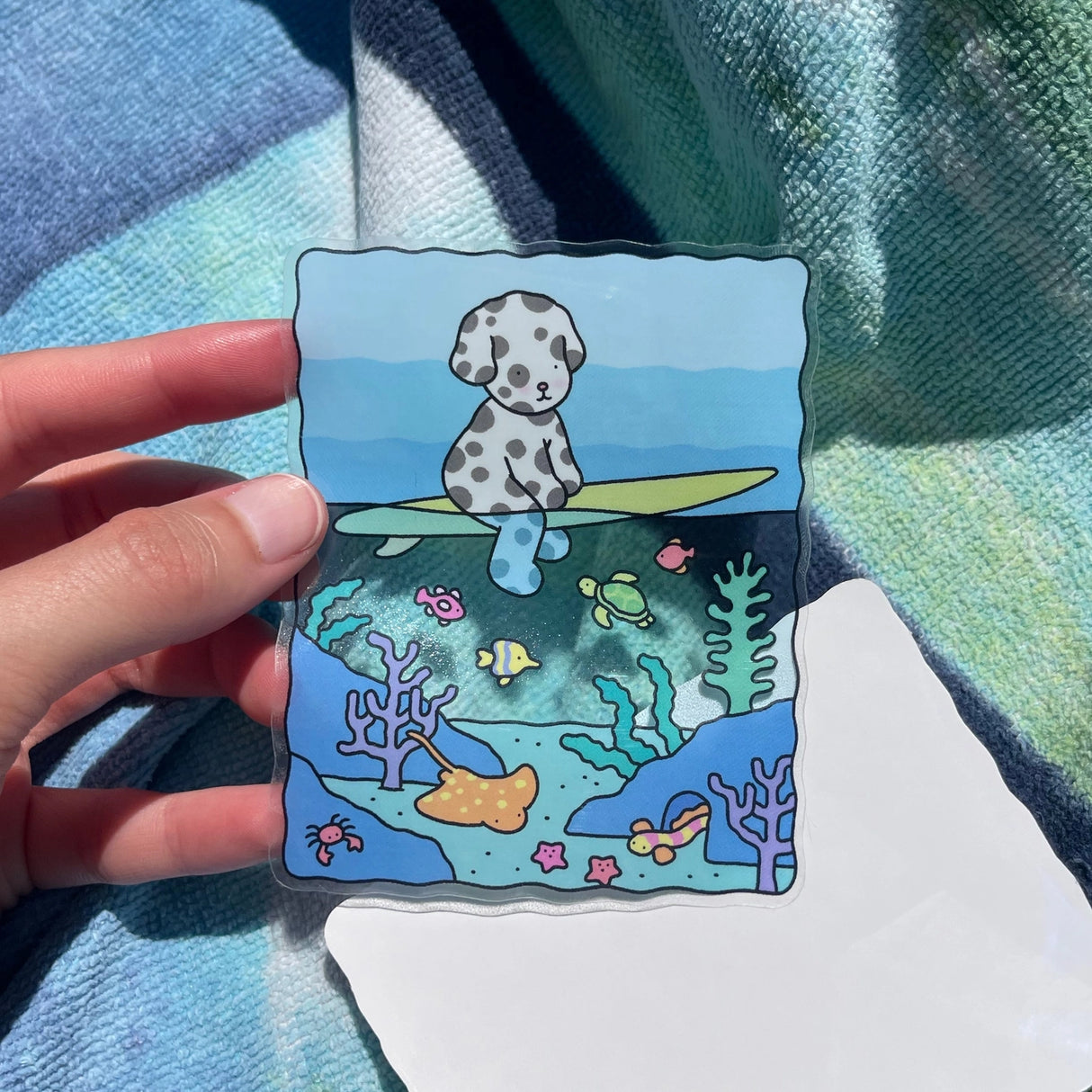 Bobbie Goods Vinyl Sticker - Underwater
Blue water in the middle is see-through!
Weatherproof
Gloss finish
3" x 3.7"