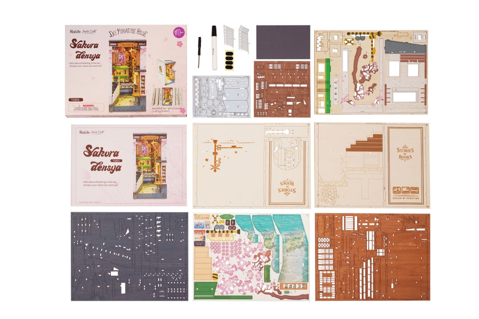 Sakura Densya Book Nook Kit DIY Miniature House