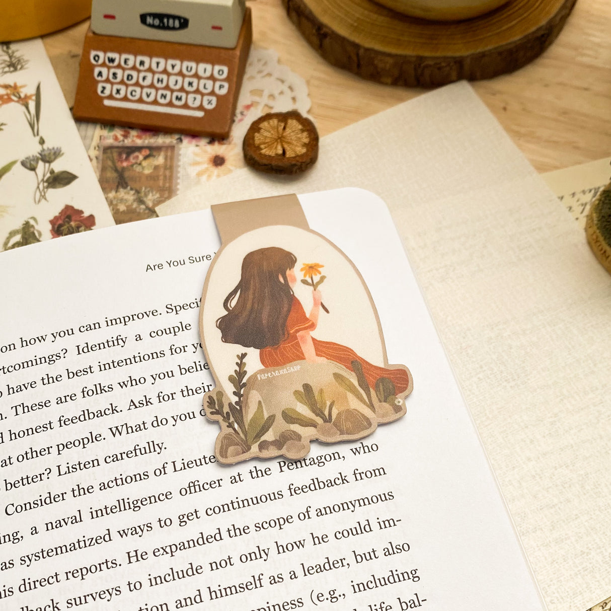 PaperaicaShop Contemplating Life Magnetic Bookmark