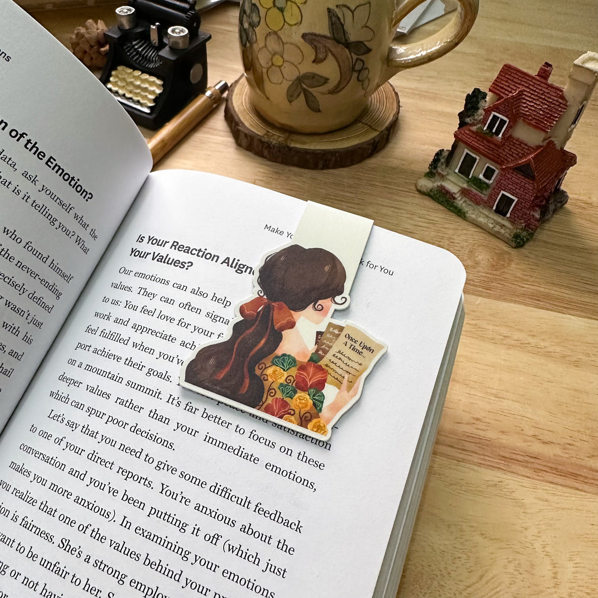PaperaicaShop Once Upon A Time Girl Magnetic Bookmark