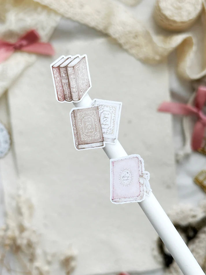 leelajournals Books & Lace Sticker Sheet - 3pc set