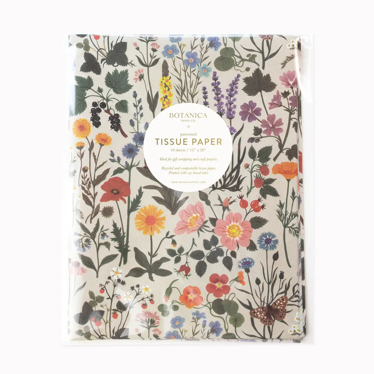 Luxurious patterned tissue paper for an exquisite wrapping experience and delightful craft projects.
Pack of 10 sheets
Size: 15" x 20"
Folded and packaged in a clear protective sleeve
Printed with soy-based inks
Recycled and compostable paper