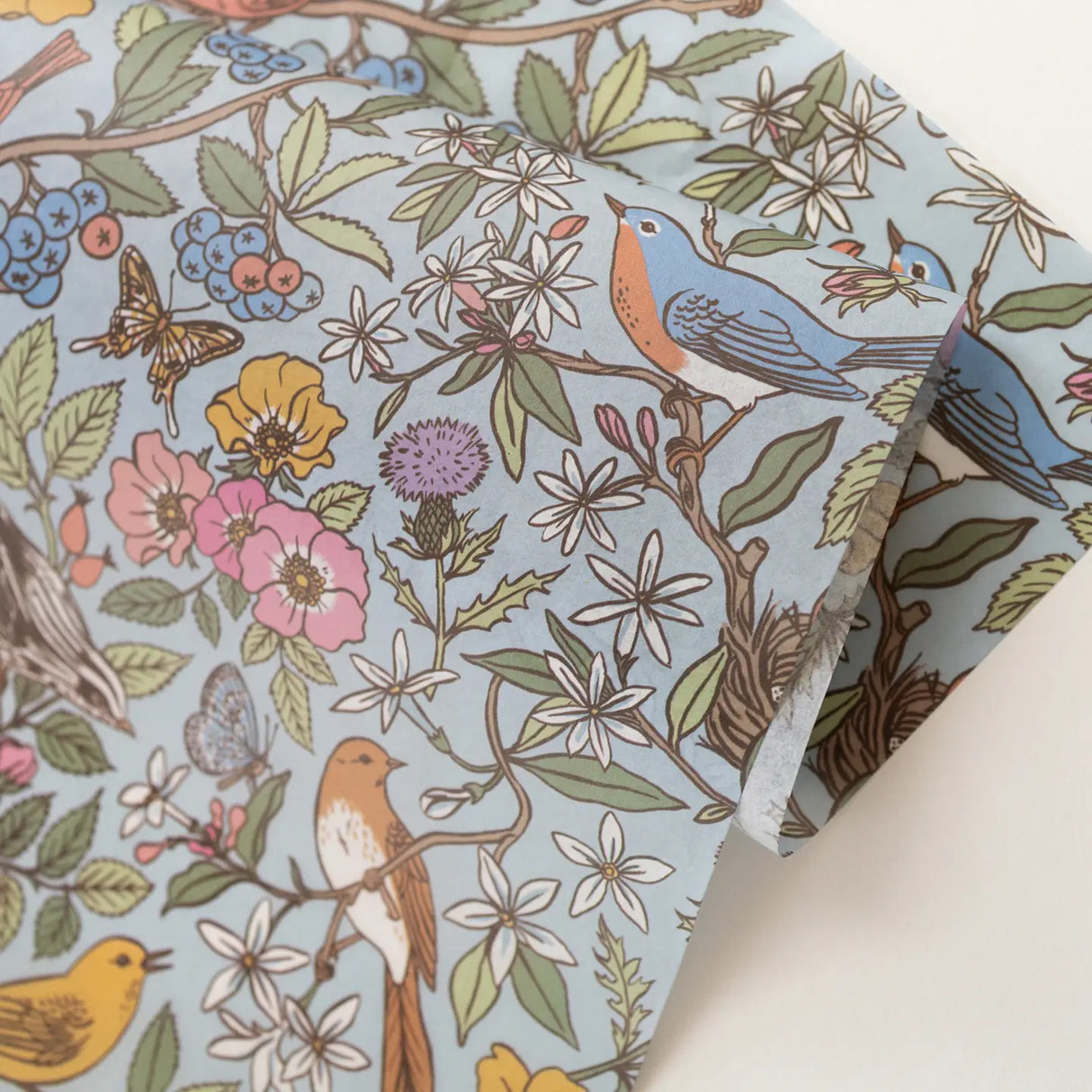 Botanica Paper Co. Tissue Paper - Songbirds
Luxurious patterned tissue paper for an exquisite wrapping experience and delightful craft projects.
Pack of 10 sheets
Size: 15" x 20"
Folded and packaged in a clear protective sleeve
Printed with soy-based inks
Recycled and compostable paper