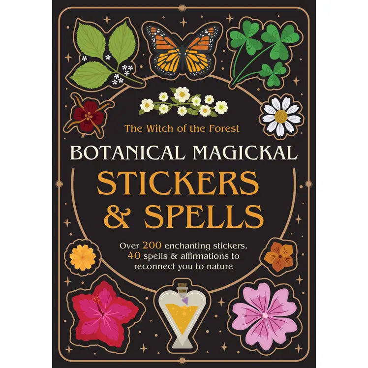 Discover the magick in everyday life with this enchanting sticker-and-spell book designed to help you personalise your practice, deepen your craft and reconnect with nature.
Blending creativity with accessible Witchcraft, Botanical Magickal Stickers & Spells invites modern mystics to decorate, journal, manifest and spellcast with intention.
Featuring over 200 beautifully illustrated botanical stickers and simple, nature-based spells and affirmations, this is a vibrant toolkit for Witches of every lev