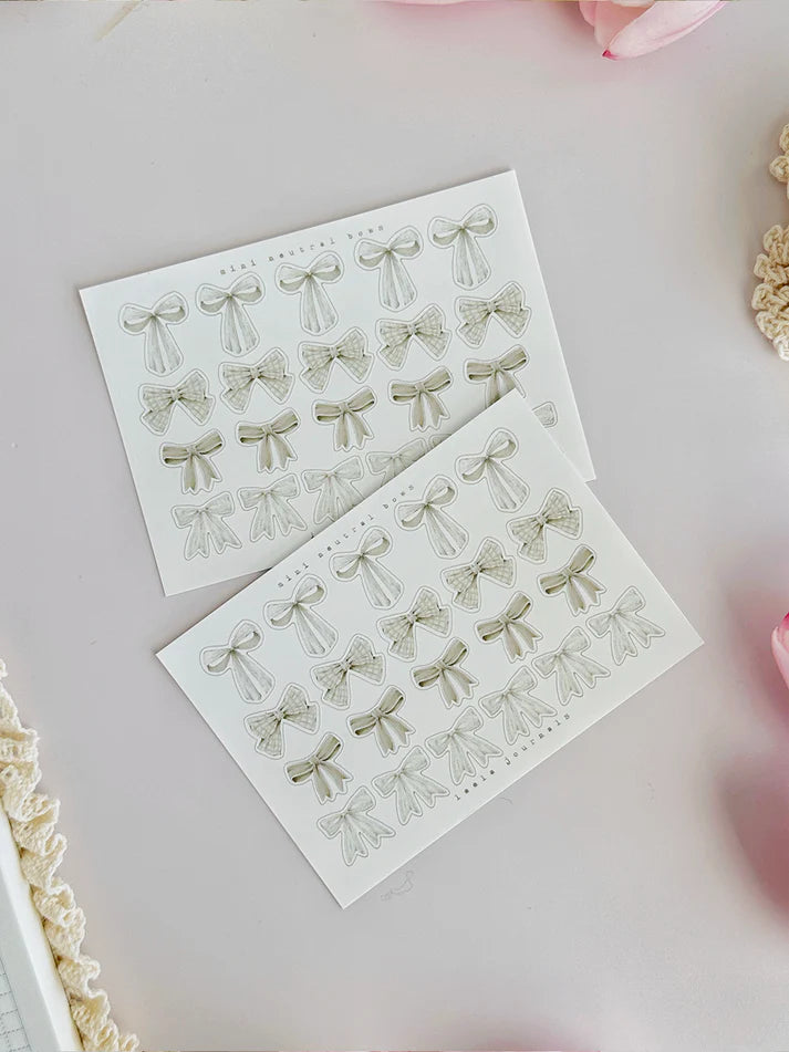 leelajournals Bows Sticker Sheet - 2pc set