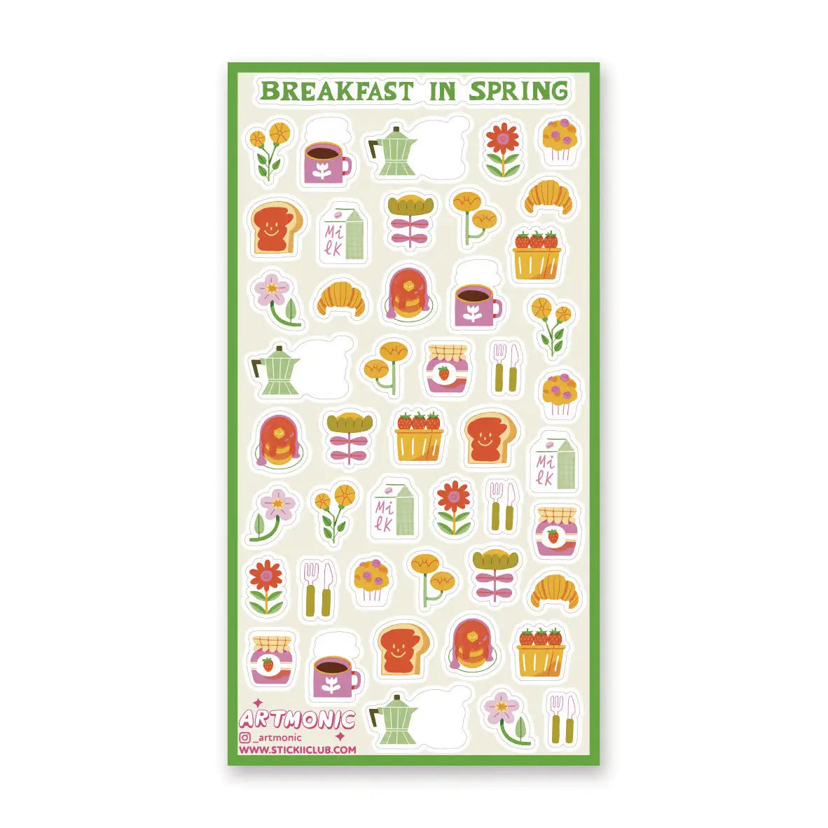 🌸🫖 Start your day with a touch of springtime magic! This lovely sheet by @_artmonic is blooming with fresh flowers, golden croissants, juicy strawberries, all just waiting to be devoured. From toast with jam to baskets overflowing with fresh berries, it’s the kind of breakfast we wish every morning looked like.
Art by: @_artmonic
