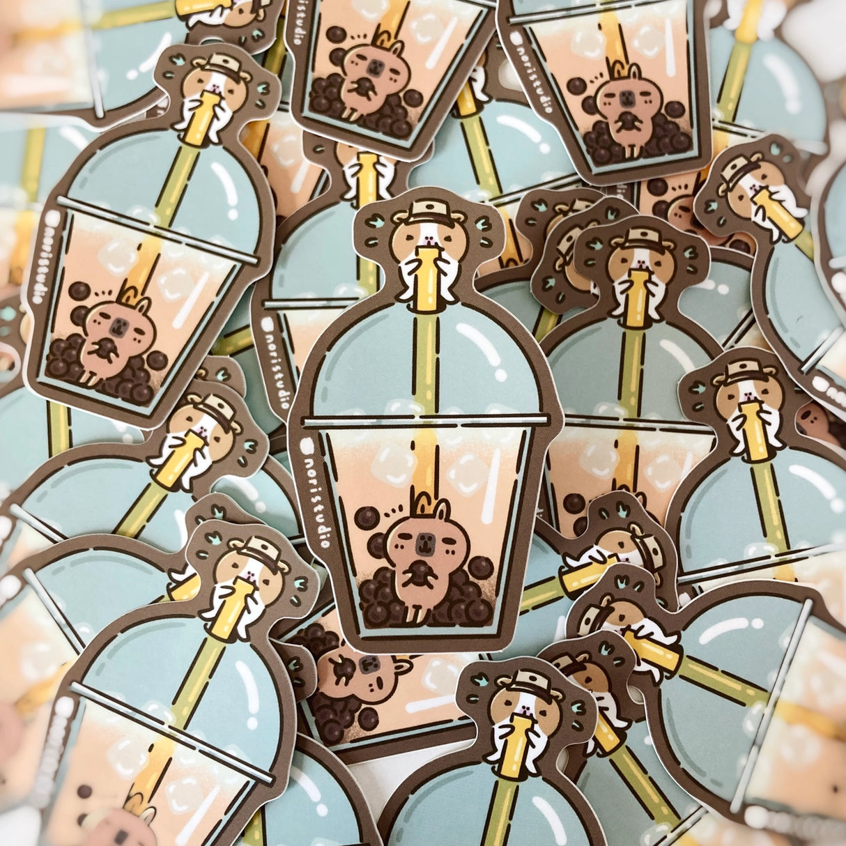 Bubu and Moonch Boba Tea Vinyl Sticker