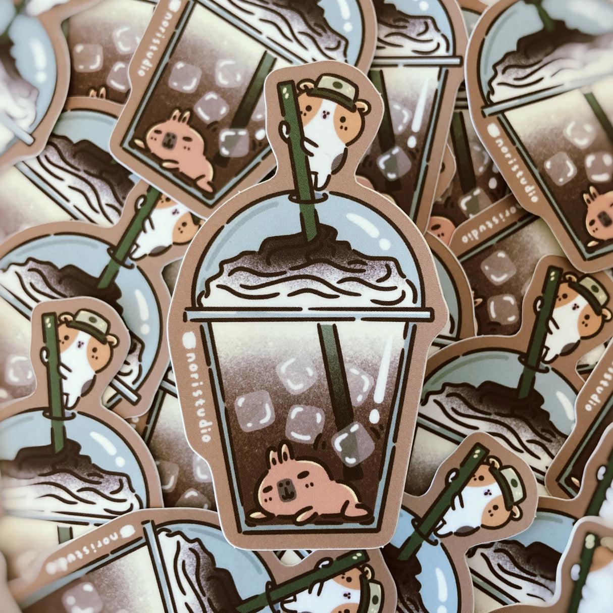 Bubu and Moonch Iced Coffee Vinyl Sticker