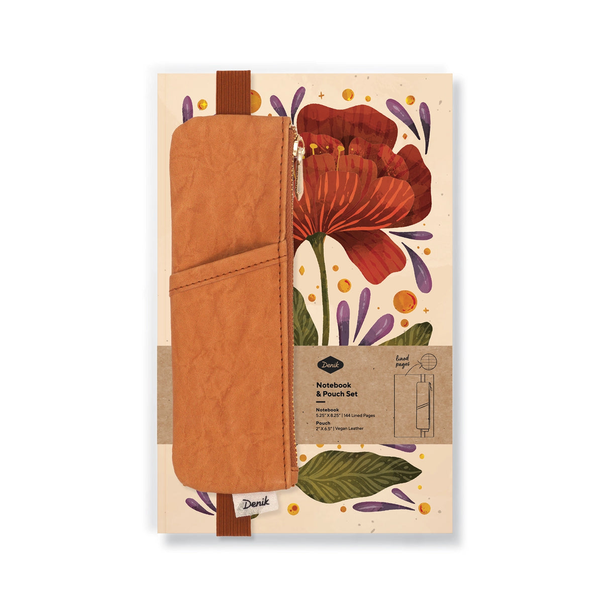 Burgundy Bloom Layflat Notebook & Pouch Set