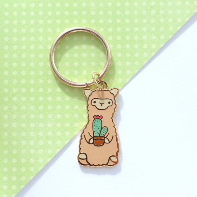Cactus Alpaca Keychain