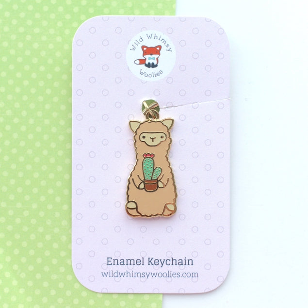 Cactus Alpaca Keychain