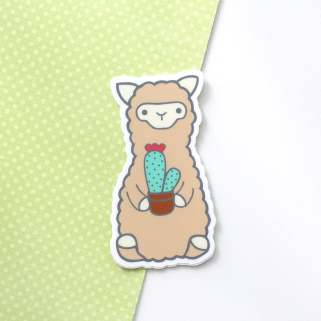 Cactus Alpaca Vinyl Sticker