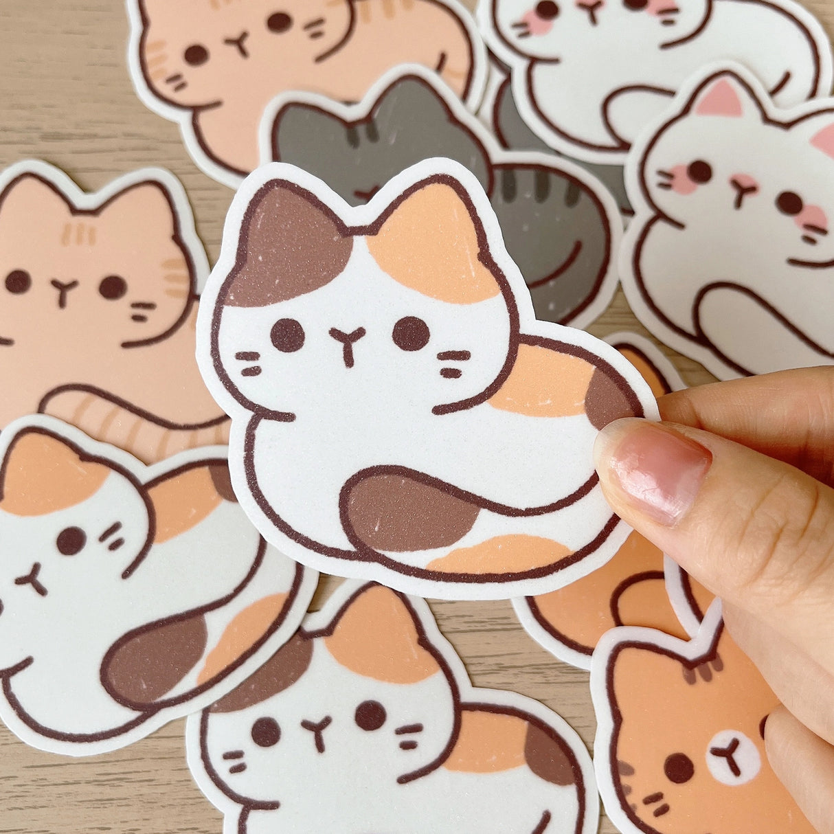 Cherry Rabbit Cat Loafs: Calico Cat Sticker