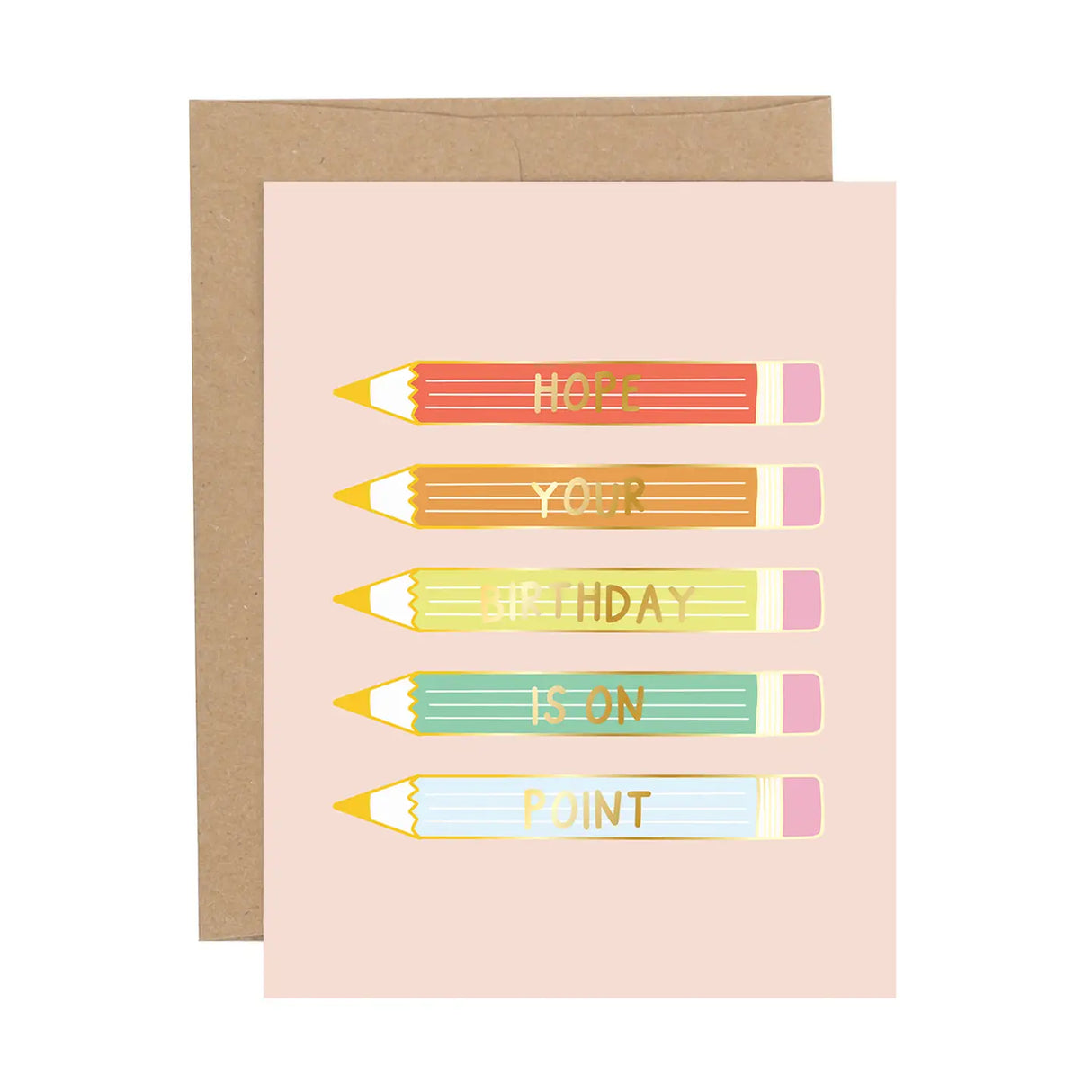 Celebrate a birthday with creative flair using our On-Point Birthday Greeting Card! This delightful card features a playful design adorned with colorful pencils, perfectly capturing the essence of creativity and fun.
•Size: 4.25" x 5.5"
•Features: Blank interior, coordinating envelope, gold foil