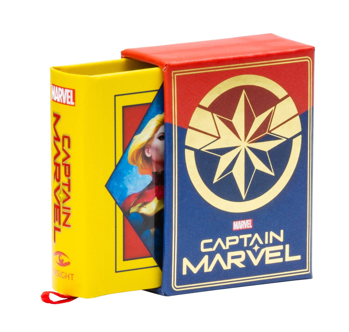 Carol Danvers, the super hero known to all as Captain Marvel, is one of the most powerful beings in the Marvel Universe. Now fans eager to learn more about her amazing adventures can follow her hero’s journey through the pages of this tiny storybook. Summarizing five decades of Captain Marvel’s comic book tales and featuring beautiful art from multiple eras, this unique collector’s item is the perfect gift for any Marvel fan!
AN EPIC SAGA IN THE PALM OF YOUR HAND: Covering 50 years of Captain Marvel’s hero