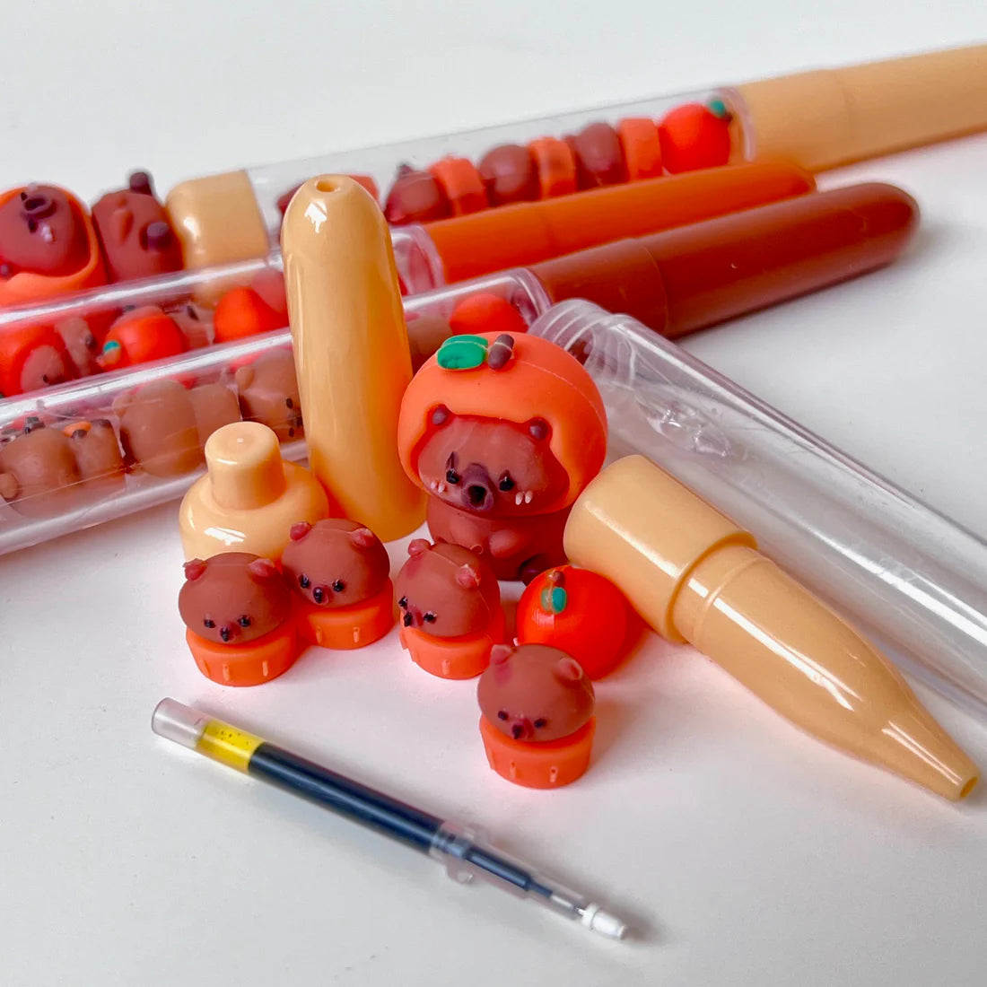 These cute capybara gel pens are perfect for planning, for work, home, desk or for school. They will be a beautiful addition to your pen collection!
• 0.5mm Gel Ink
• Black Ink
• Writes very smoothly
• Measures approx. 6" - 7"
• Includes 1 pen, we will send one random color/design