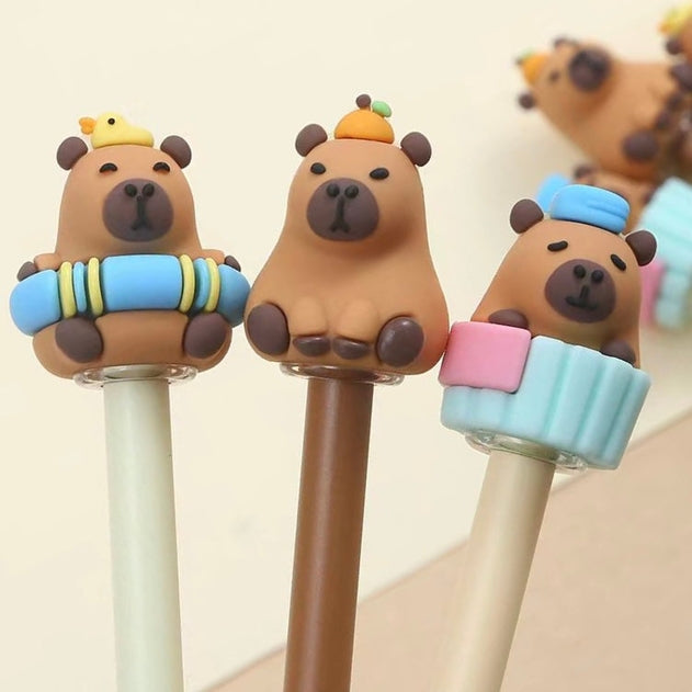 Bolígrafo de gel relajante con forma de capibara