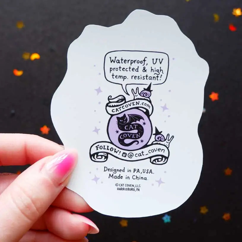 Cat Coven - Pumpkin Carver Holographic Vinyl Sticker
Celebrate your love for Halloween with this cute new pumpkin carver vinyl sticker! This sticker is perfect for your journal, water bottle, laptop, and more.
Waterproof, UV protected & high temperature resistant
3 x 4 inches and holographic!
Colors may vary slightly from your computer screen to real life product