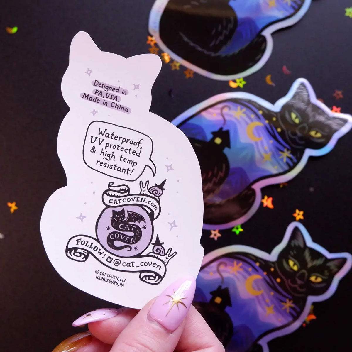 Cat Coven - Twilight Cat Holographic Vinyl Sticker