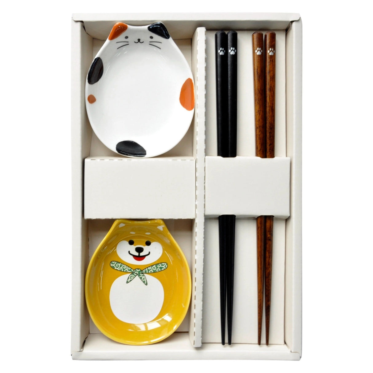 This adorable box set includes 2 sets of chopsticks and dishes.
Size: 9"L chopsticks, 4"L Small Dish
Material: Bamboo and Ceramic
Origin: China