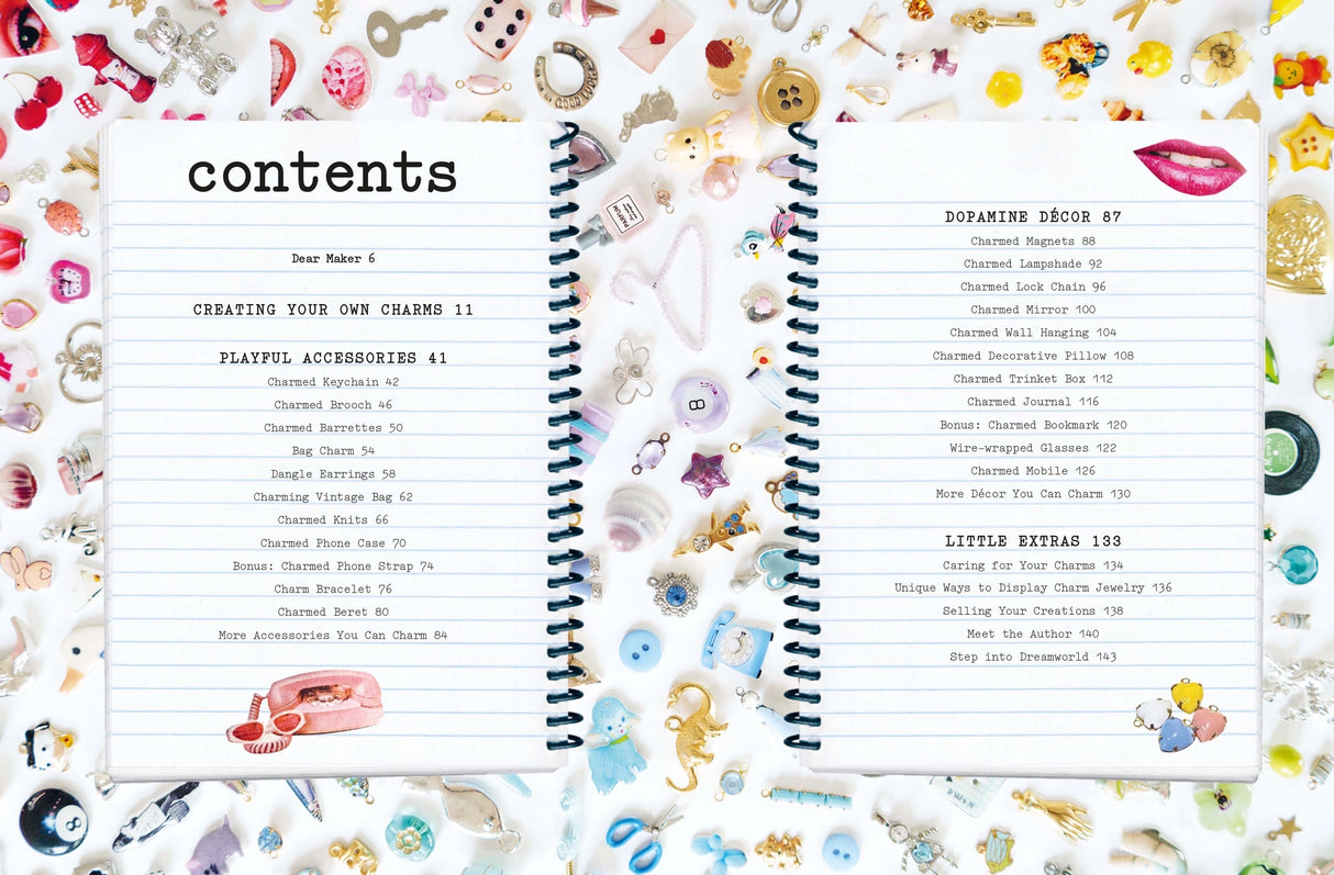 Transform tiny treasures into something new with Charmed, your new handbook to creating charmed accessories.
Teaching you how to create charms from flea market finds, buttons, paper, old jewellery, vintage trinkets and more, you'll first pull together your 3D objects to inspire your accessories. Then, in 20 unique and inspired projects, you'll use these to create totally new accessories with simple methods.
Whether you're adding to your accessories with bag charms, jewellery like necklaces, bracelets and
