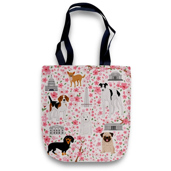 Cheeky Tote Bag National Cherry Blossom Puppy Dogs