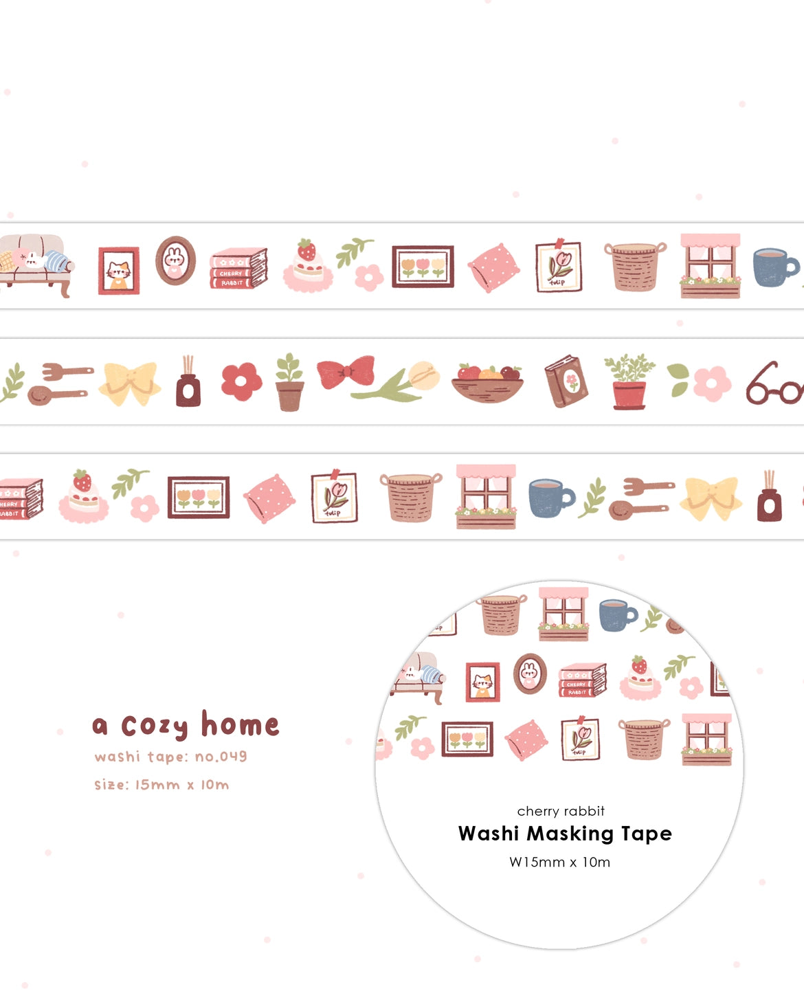 Decorate your planner / diary with this cute little washi tape ♡
Roll size: 15mm x 10m
Material: Washi
Includes 1 roll of washi