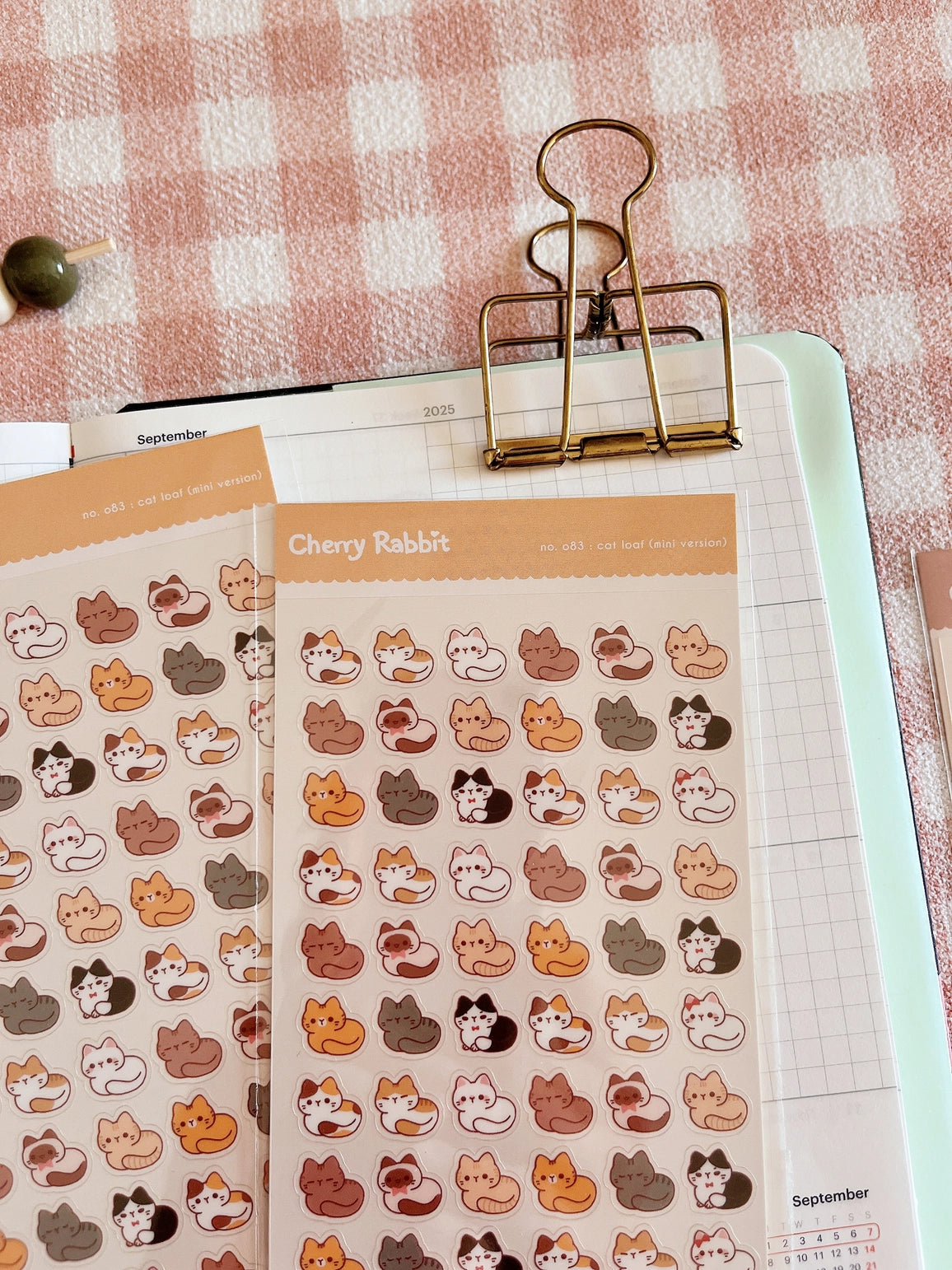 Cherry Rabbit Cat Loafs 2 Sticker Sheet