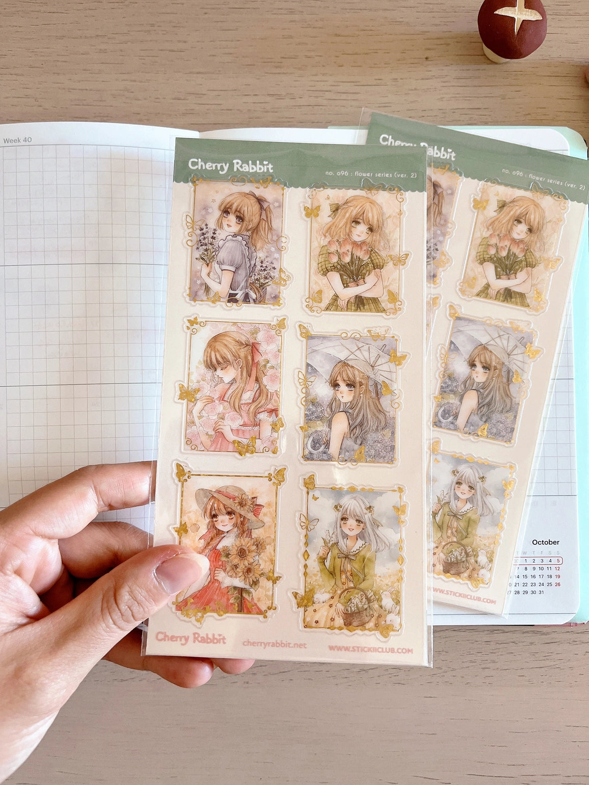 Cherry Rabbit Flower Series 2 Sticker Sheet