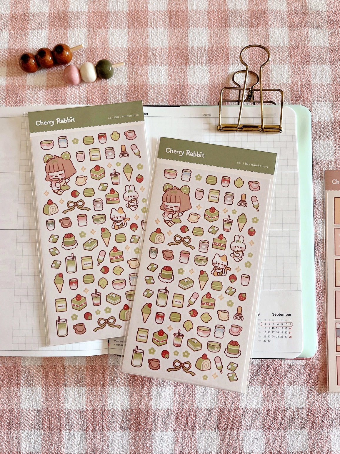 Cherry Rabbit Matcha Love Sticker Sheet