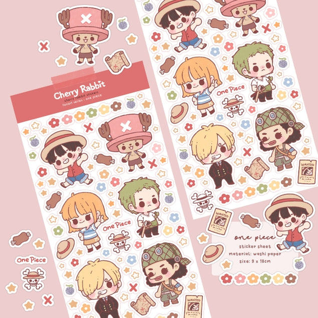 Cherry Rabbit One Piece Sticker Sheet