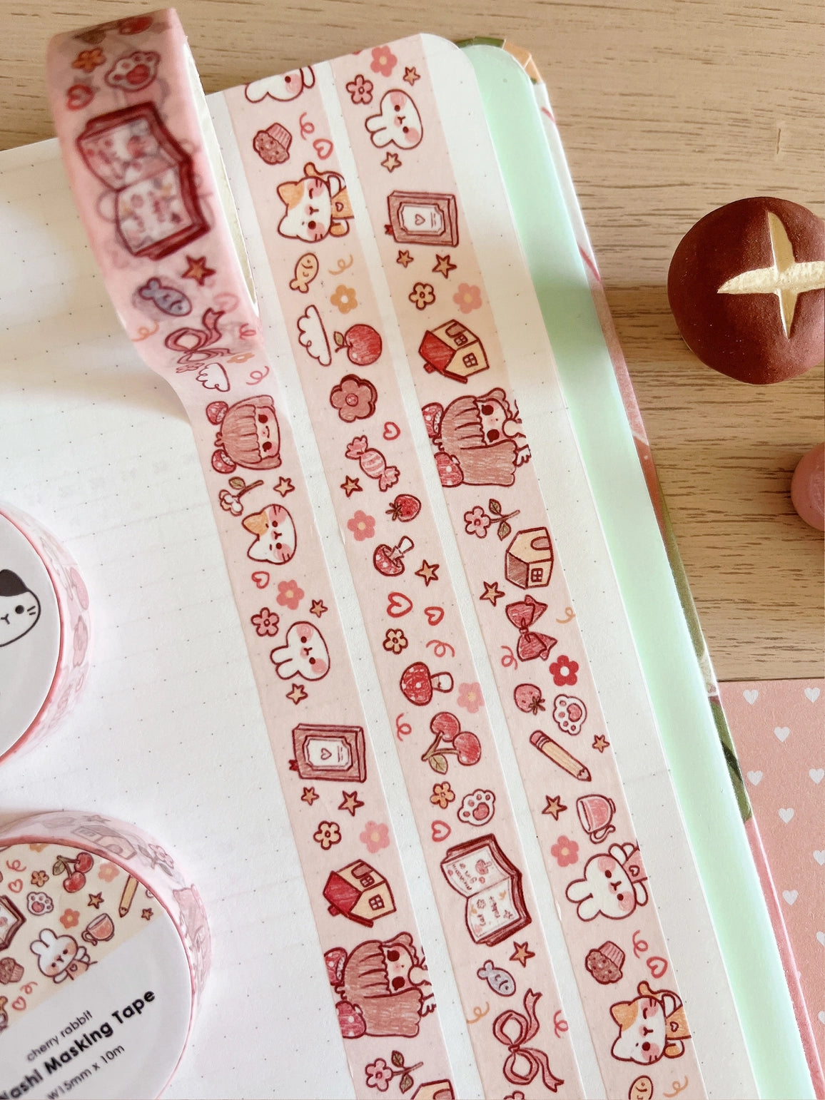 Cherry Rabbit Sketch Doodles Washi Tape