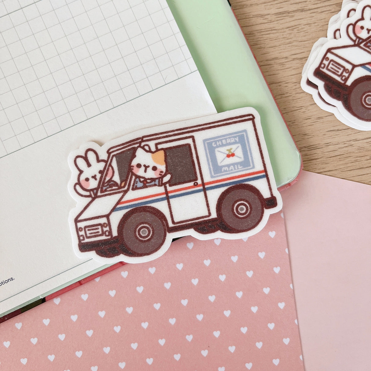 Cherry Rabbit Cherry's Postal Service Sticker