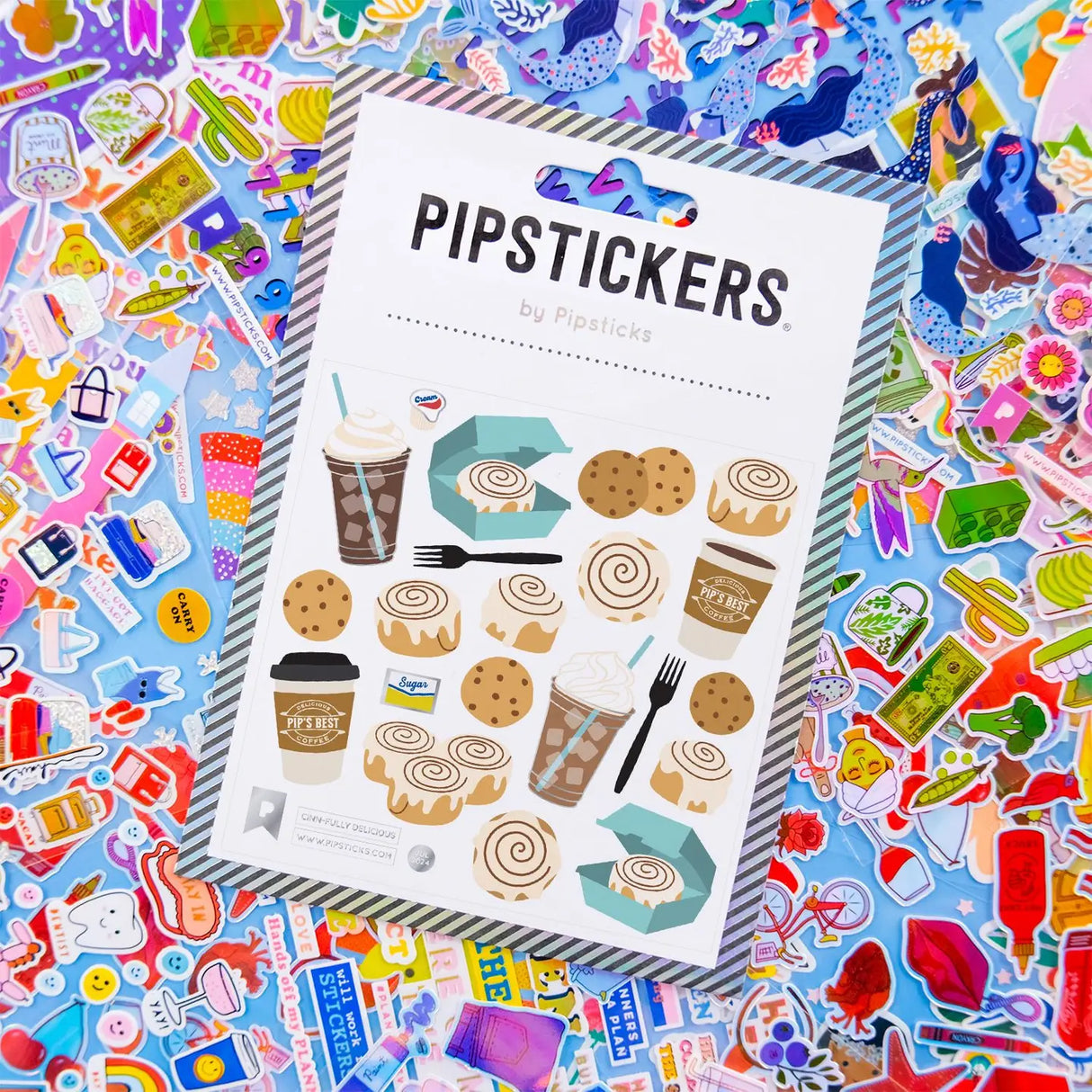 PipStickers are the PERFECT gift for the sticker lover in your life - even if it's you! These unique PVC designs with silver foil accents come on a clear backing and cannot be found anywhere else.
Includes one 4'' x 4'' sheet of Cinn-fully Delicious PipStickers and includes the Pipsticks manifesto.