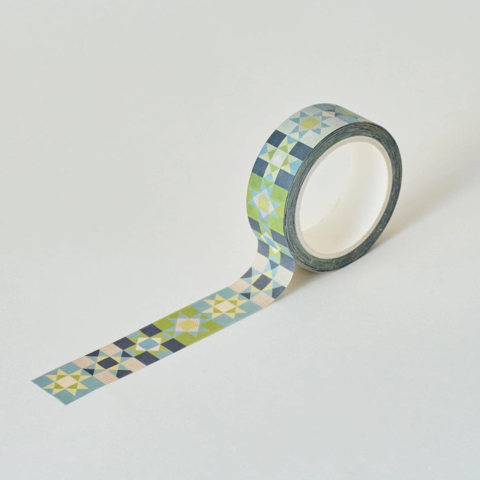 Super cute blue Washi Tape in an Ohio star patchwork quilting design.
This paper masking tape is perfect for decorating your bullet journal and planners, scrapbooking & gift wrapping. It'll add some fun and colour to any surface and is easy to peel off.
10m x 15mm