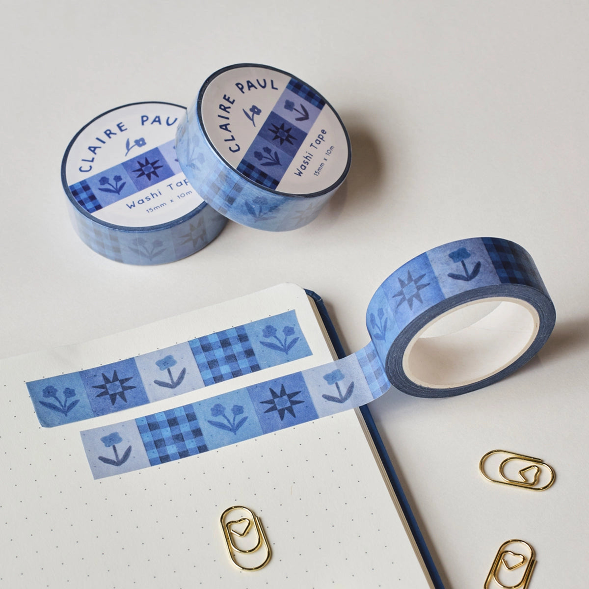 Claire Paul Washi Tape - Inky Floral
Washi tape in a blue inky floral patchwork pattern!
This paper masking tape is perfect for decorating your bullet journal and planners, scrapbooking & gift wrapping. It'll add some fun and colour to any surface and is easy to peel off.
10m x 15mm