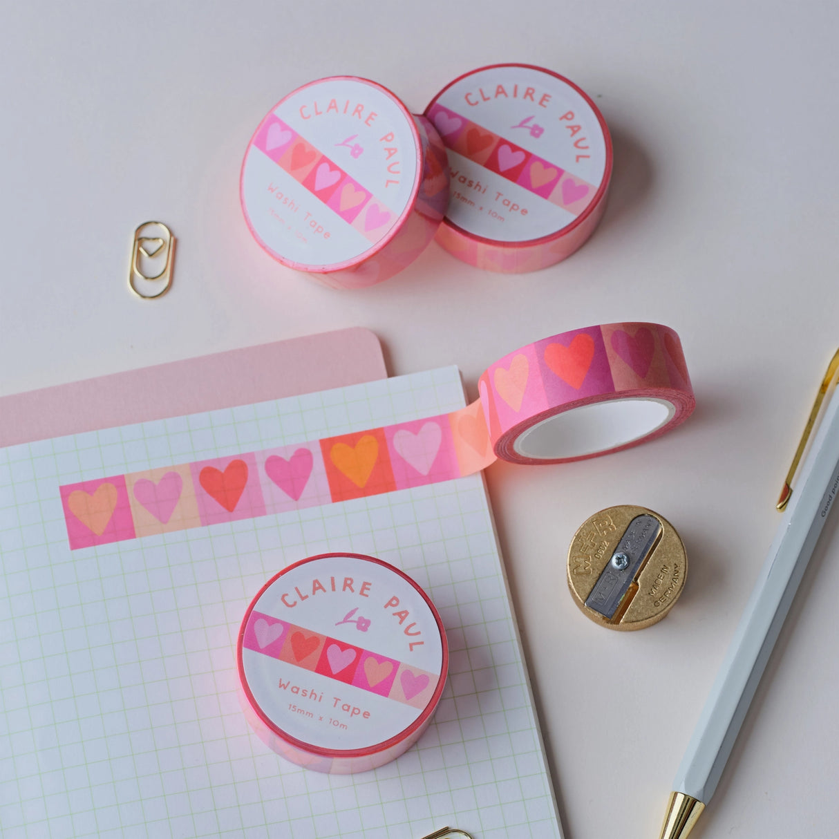 Cute & colourful washi tape with a multi shades of pink love hearts design! Perfect for Valentine's Day.
This paper masking tape is perfect for decorating your bullet journal and planners, scrapbooking & gift wrapping. It'll add some fun and colour to any surface and is easy to peel off.
10m x 15mm