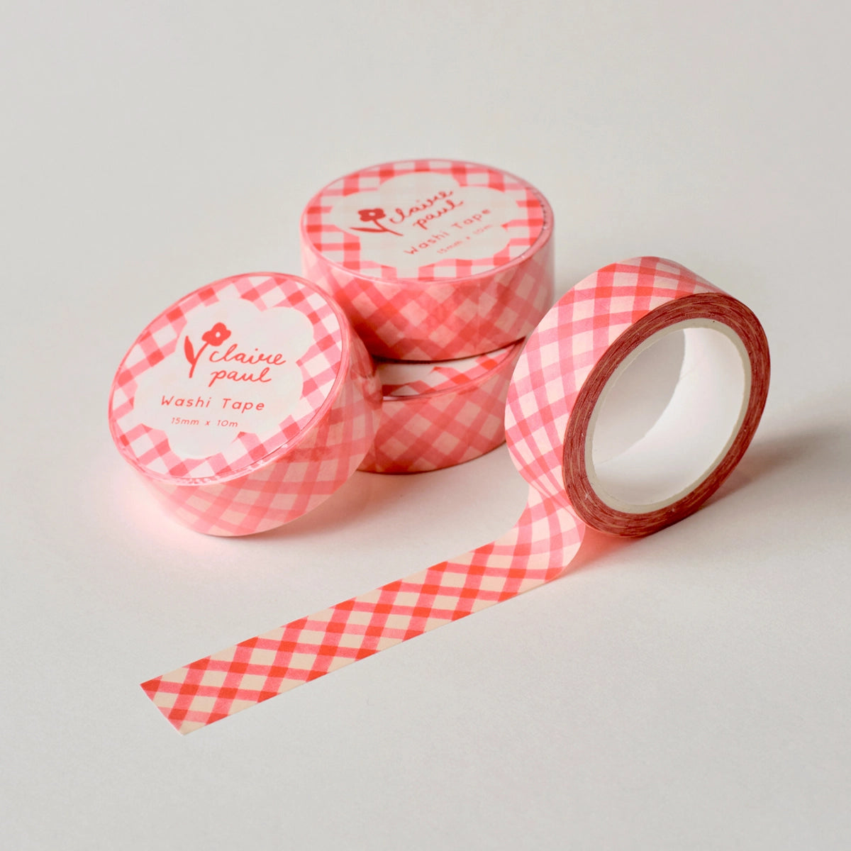 Very cute hand drawn red gingham pattern washi masking tape!
This paper masking tape is perfect for decorating your bullet journal and planners, scrapbooking & gift wrapping. It'll add some fun and colour to any surface and is easy to peel off.
10m x 15mm