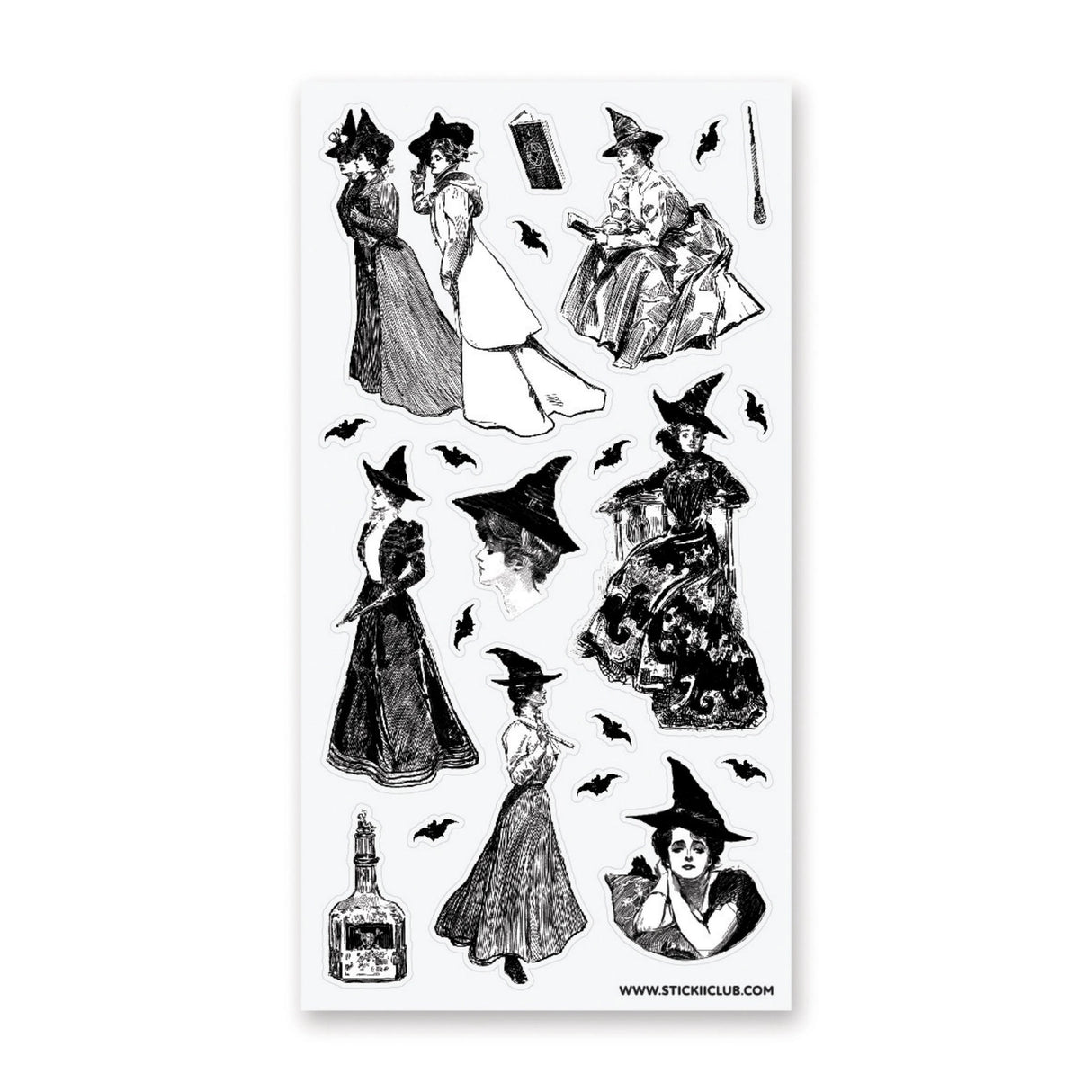 Beautiful portraits of vintage witches going about their daily lives! 🦇🧹
Top Coating: None
Adhesive Layer: Washi
Backing Layer: Paper
6.69" x 3.54". Weight - 0.03lbs.
1 sheet included