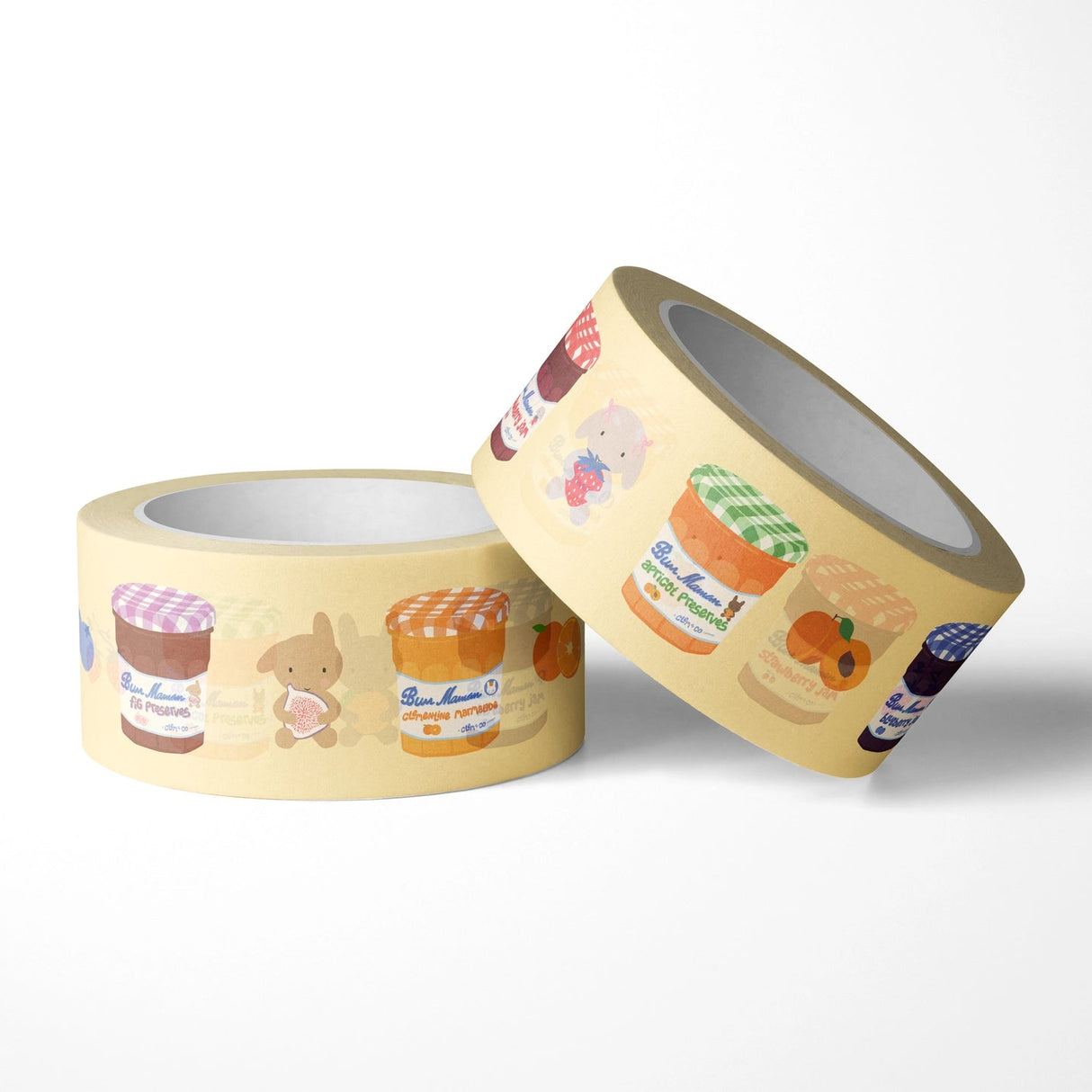 Clem and her friends made some jams! And put them on some washi tape!
Mockup image shown, colors may vary. Part of the Berries & Cream and Bun Maman collections.
15 mm x 10 m (0.6" x 33ft.)